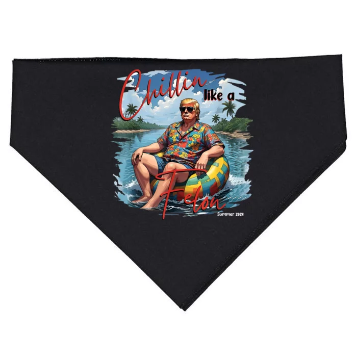 President Donald Trump Chillin Like A Felon Summer 2024 USA-Made Doggie Bandana