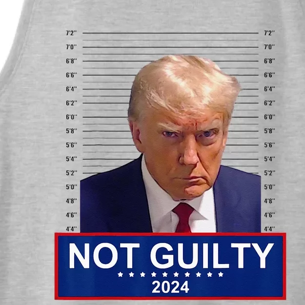 President Donald Trump Mugshot 2024 Not Guilty Supporter Ladies Tri-Blend Wicking Tank