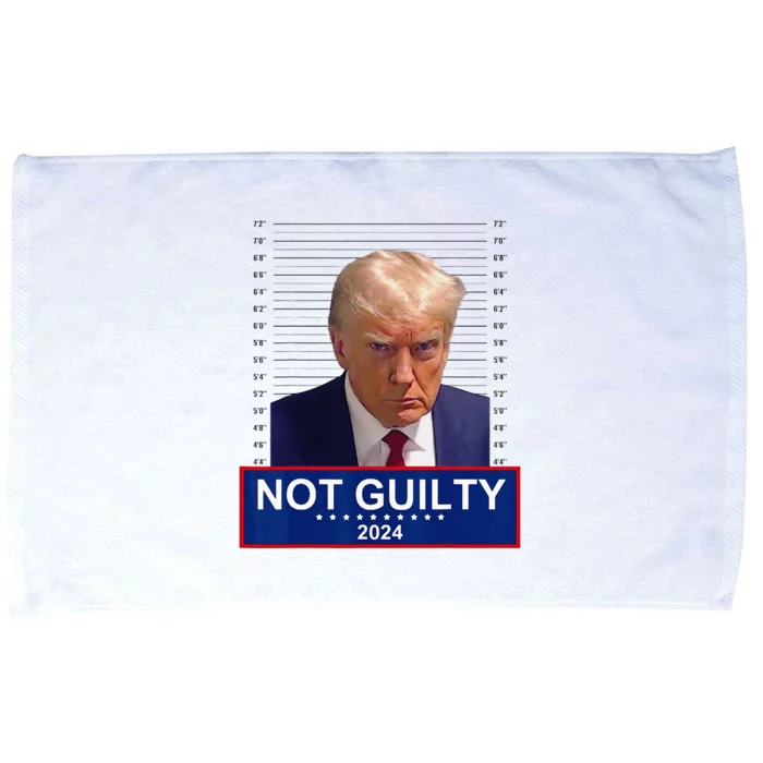 President Donald Trump Mugshot 2024 Not Guilty Supporter Microfiber Hand Towel