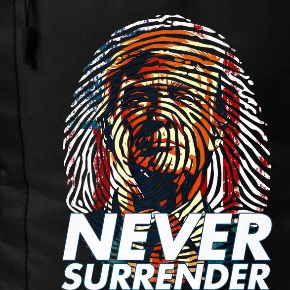 President Donald Trump 2024 Never Surrender Fingerprint USA Daily Commute Backpack