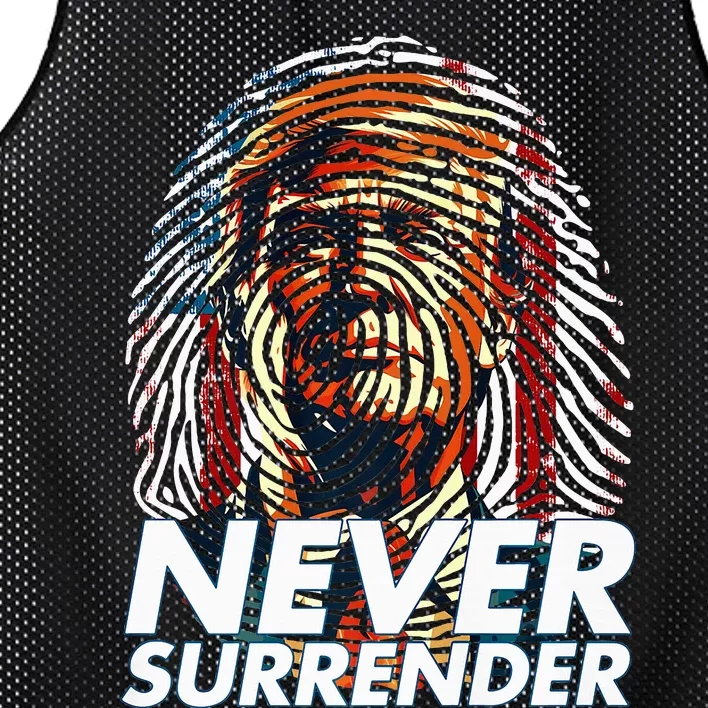 President Donald Trump 2024 Never Surrender Fingerprint USA Mesh Reversible Basketball Jersey Tank