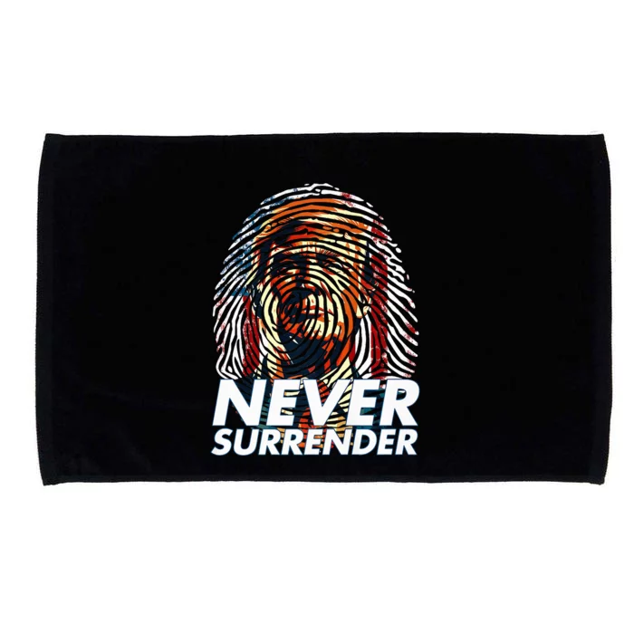 President Donald Trump 2024 Never Surrender Fingerprint USA Microfiber Hand Towel