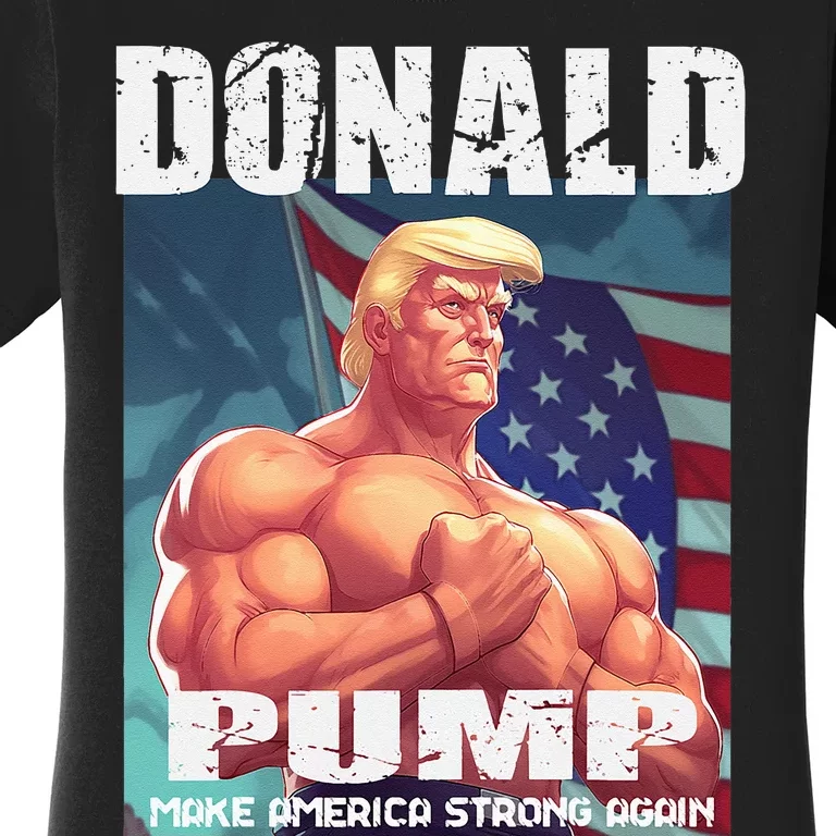 Patriotic Donald Trump Mug Shot Funny July 4th Donald Pump Women's T-Shirt