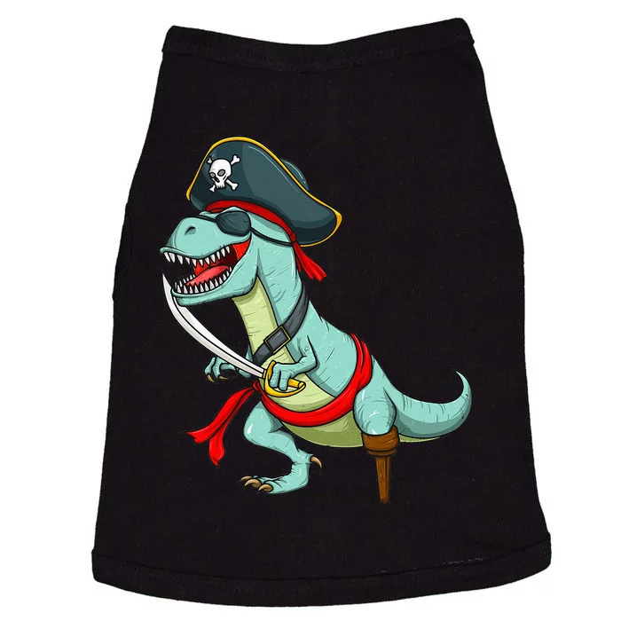 Pirate Dinosaur T Rex Funny Tyrannosaurus Halloween Costume Doggie Tank