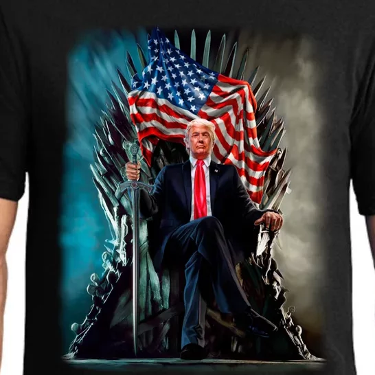 President Donald Trump Sitting On United States Throne Meaningful Gift Pajama Set