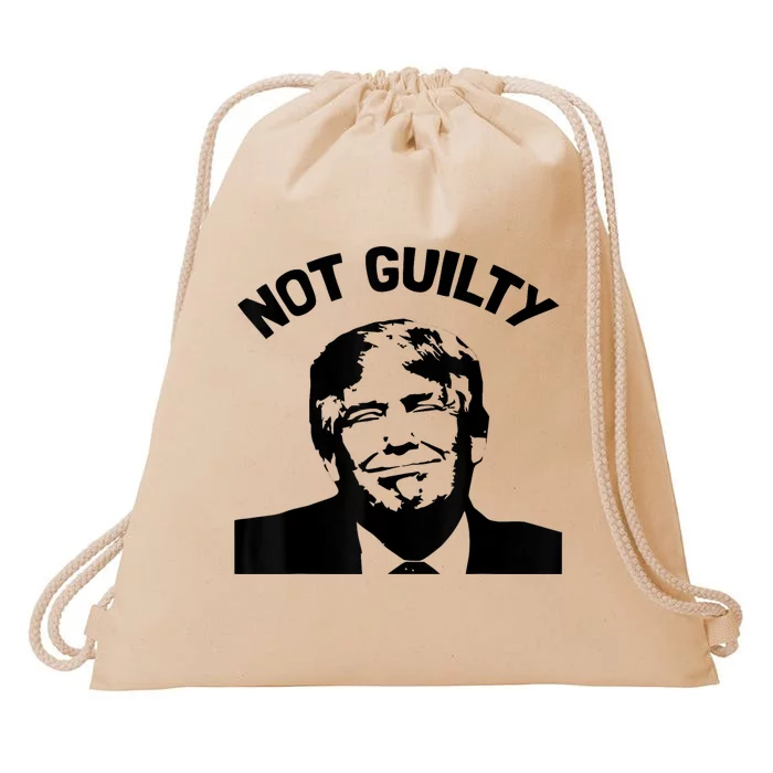 President Donald Trump Mugshot 2024 Not Guilty Supporter Drawstring Bag