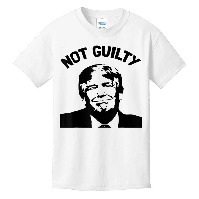 President Donald Trump Mugshot 2024 Not Guilty Supporter Kids T-Shirt