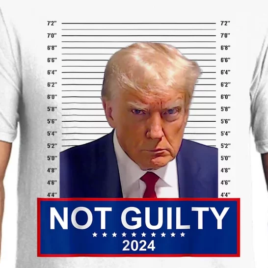 President Donald Trump Mugshot 2024 Not Guilty Supporter Pajama Set