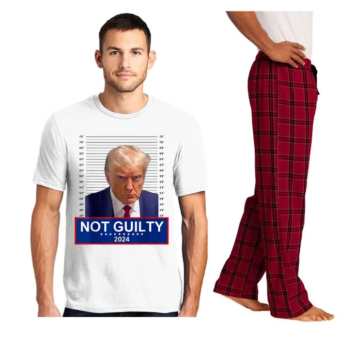 President Donald Trump Mugshot 2024 Not Guilty Supporter Pajama Set