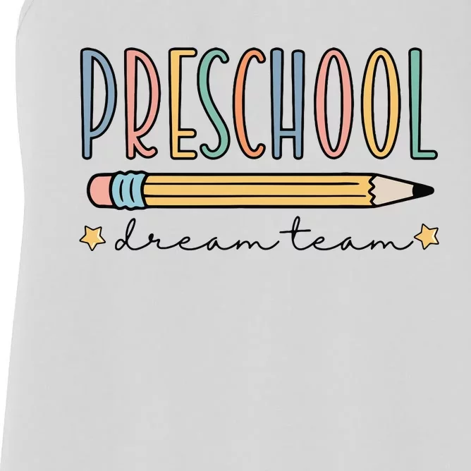 Preschool Dream Team Retro Back To School Teacher Student Women's Racerback Tank