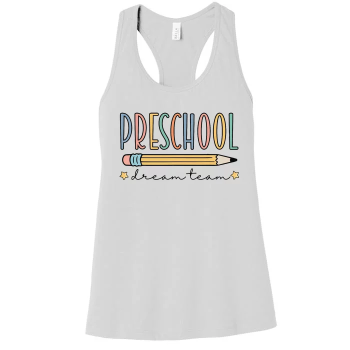 Preschool Dream Team Retro Back To School Teacher Student Women's Racerback Tank