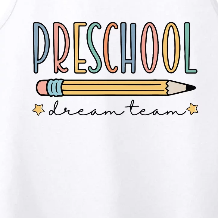 Preschool Dream Team Retro Back To School Teacher Student Performance Tank