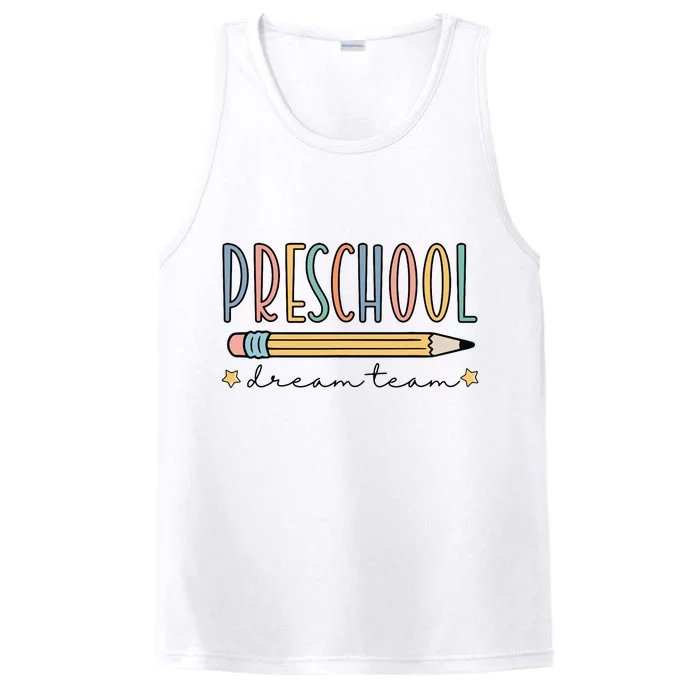 Preschool Dream Team Retro Back To School Teacher Student Performance Tank