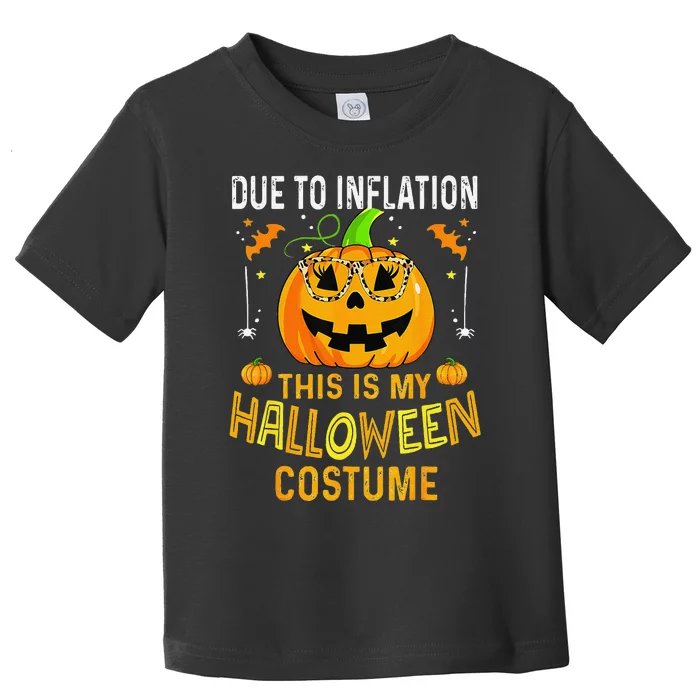 Pumpkin Due To Inflation This Is My Halloween Custome Gift Toddler T-Shirt