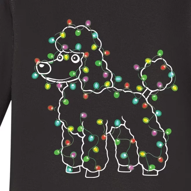 Poodle Dogs Tree Christmas Sweater Xmas Pet Animal Dog Gifts Baby Long Sleeve Bodysuit