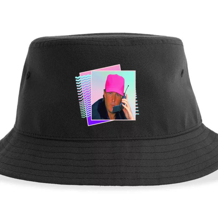 President Donald Trump Retro 80s 90s Graphic Sustainable Bucket Hat