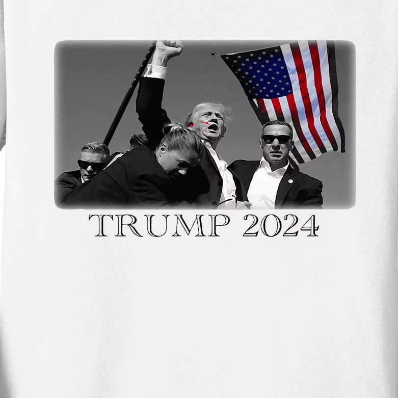 President Donald Trump 2024 Failed Attempt Usa Patriotic Kids Long Sleeve Shirt