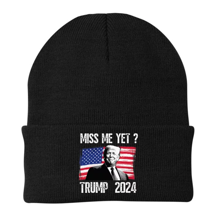 president donald trump miss me yet  political 2024 Knit Cap Winter Beanie