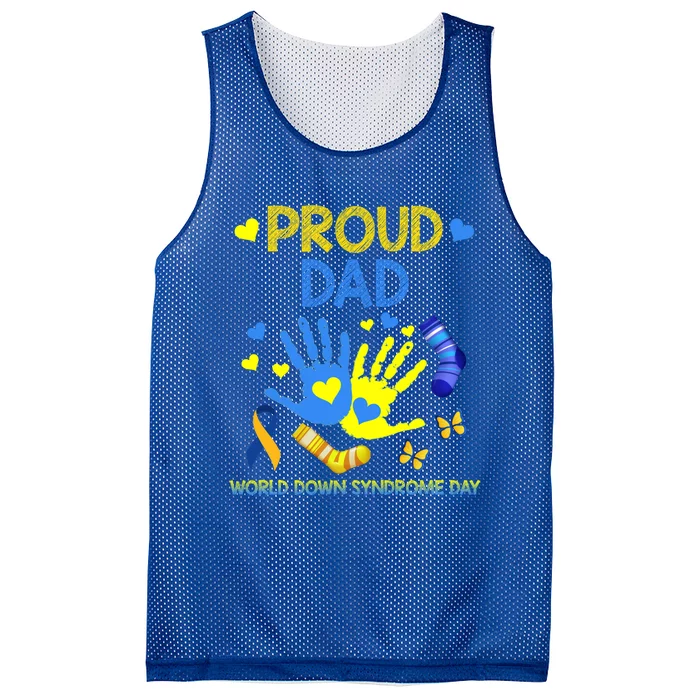 Proud Dad T21 World Down Syndrome Awareness Day Ribbon Gift Mesh Reversible Basketball Jersey Tank