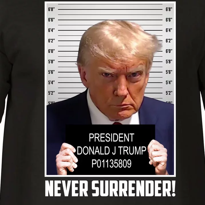 President Donald Trump Mugshot Never Surrender Comfort Colors T-Shirt