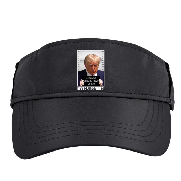 President Donald Trump Mugshot Never Surrender Adult Drive Performance Visor