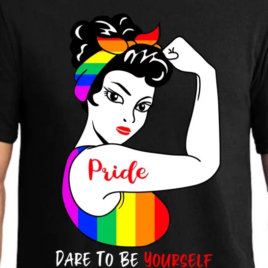 Pride Dare To Be Yourself Funny Lgbt Pride Funny Gift Pajama Set