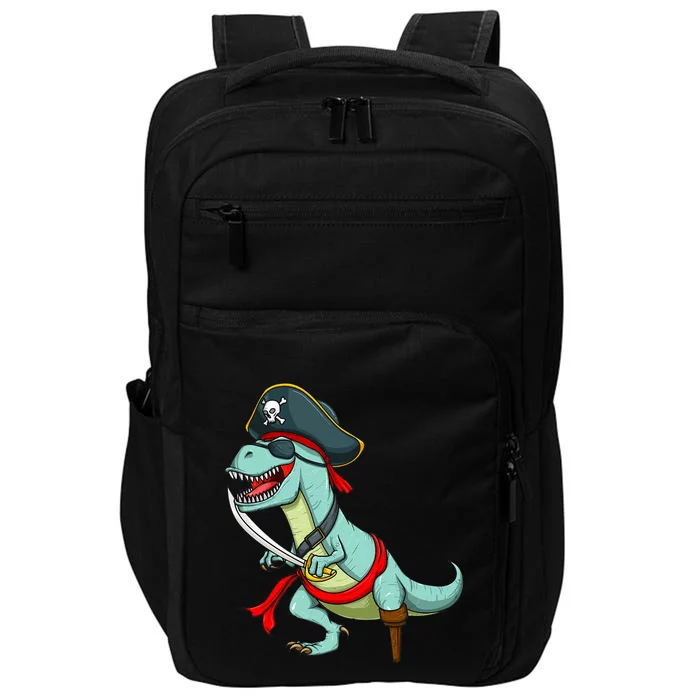 Pirate Dinosaur T Rex Funny Tyrannosaurus Halloween Impact Tech Backpack