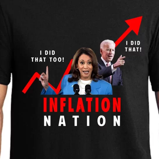 Pro Donald Trump Yard Sign Kamala Harris Sign Inflation Nation Biden Yard Sign Pajama Set