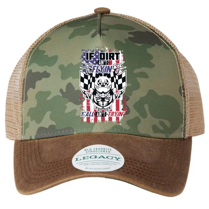 Patriotic Dirt Track Motocross & Stock Car Racing Legacy Tie Dye Trucker Hat