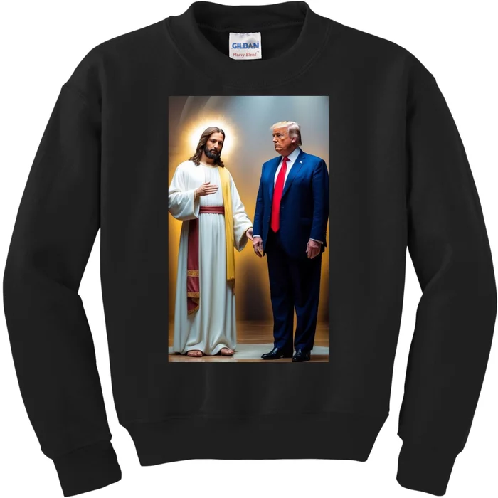 Pro Donald Trump Jesus Christianity Kids Sweatshirt