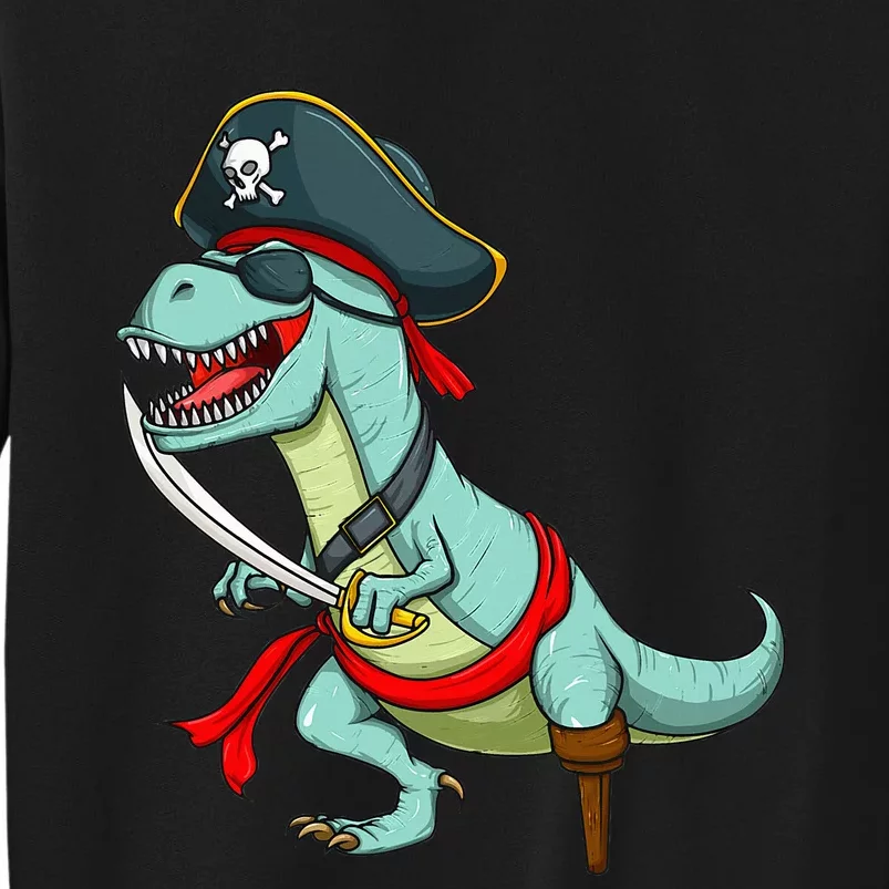 Pirate Dinosaur T Rex Funny Tyrannosaurus Halloween Costume Tall Sweatshirt