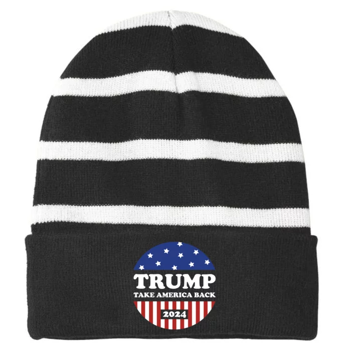 Donald Trump 2024 Presidential Striped Beanie with Solid Band