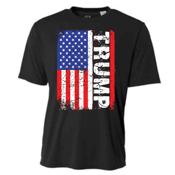 President Donald Trump 2020 Vintage Usa Flag Cooling Performance Crew T-Shirt