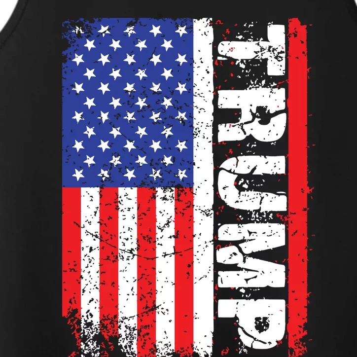 President Donald Trump 2020 Vintage Usa Flag Performance Tank