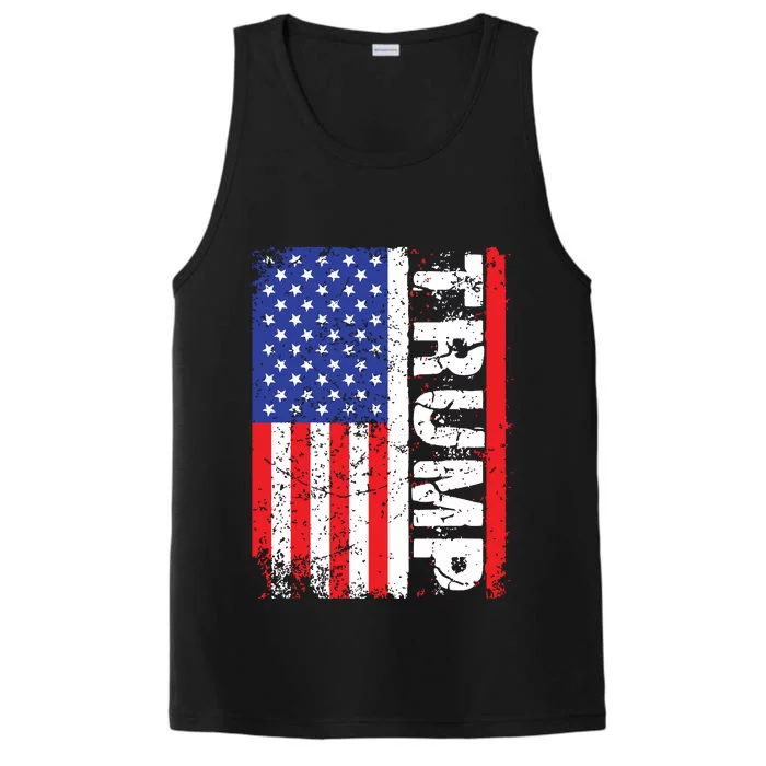 President Donald Trump 2020 Vintage Usa Flag Performance Tank