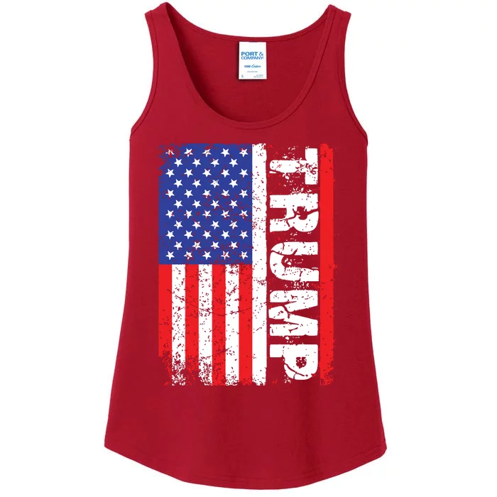 President Donald Trump 2020 Vintage Usa Flag Ladies Essential Tank