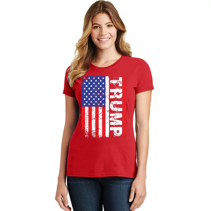 President Donald Trump 2020 Vintage Usa Flag Women's T-Shirt