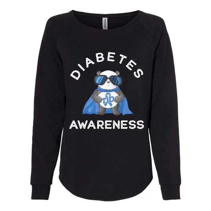 Panda Diabetic Type 1 Diabetes Awareness Support Womens California Wash Sweatshirt