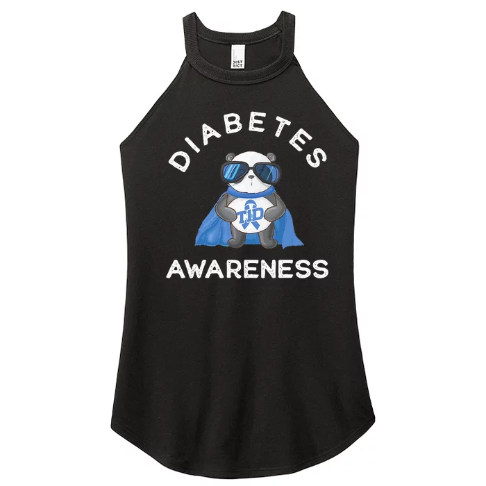 Panda Diabetic Type 1 Diabetes Awareness Support Women’s Perfect Tri Rocker Tank