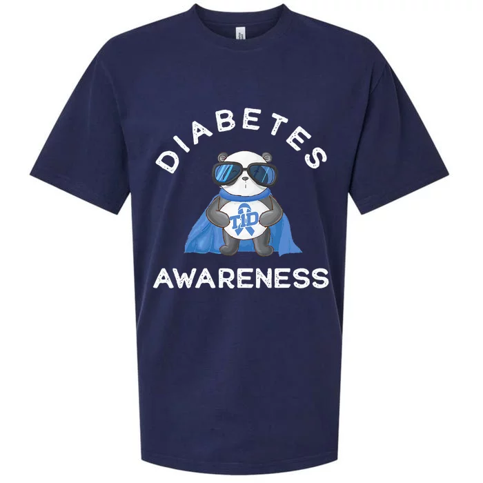 Panda Diabetic Type 1 Diabetes Awareness Support Sueded Cloud Jersey T-Shirt