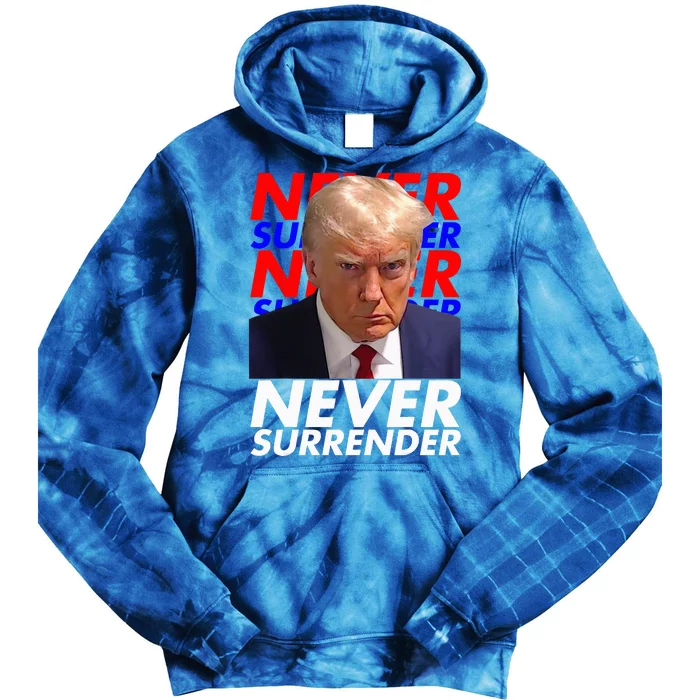 President Donald Trump 2024 Never Surrender Fingerprint USA Tie Dye Hoodie