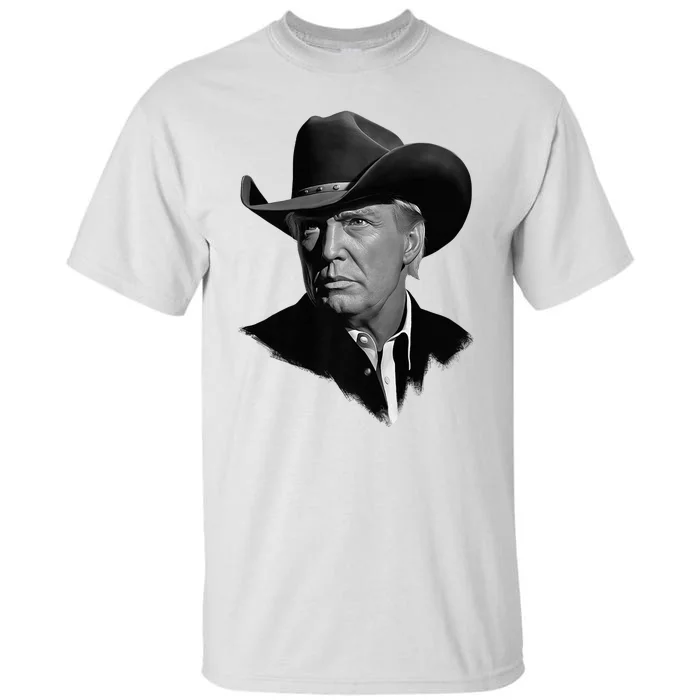 President Donald Trump In Cowboy Hat 2024 Usa Election Vote Premium Tall T-Shirt