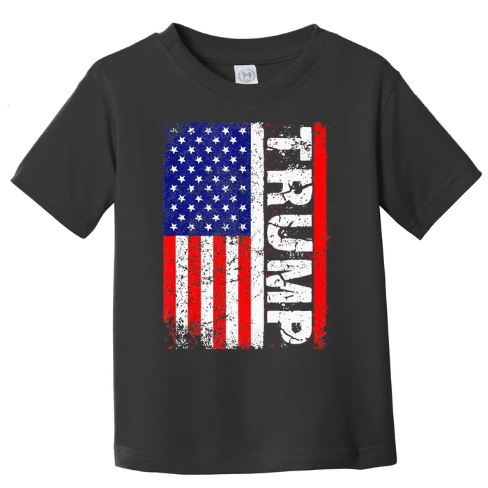 PRESIDENT Donald Trump 2020 Vintage USA Flag Toddler T-Shirt