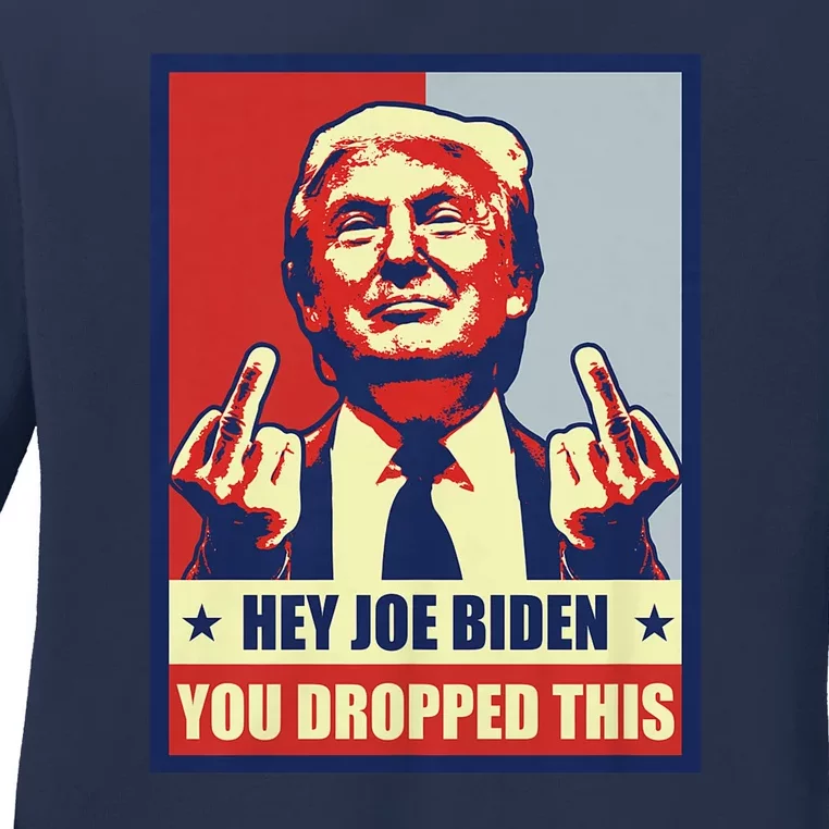 Pro Donald Trump 2024 Republican Conservative Anti Joe Biden Ladies Long Sleeve Shirt