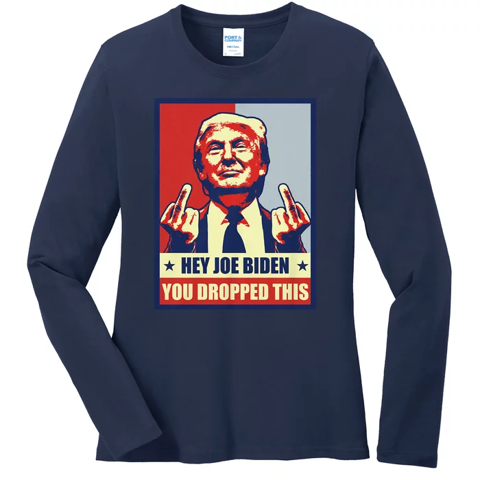 Pro Donald Trump 2024 Republican Conservative Anti Joe Biden Ladies Long Sleeve Shirt