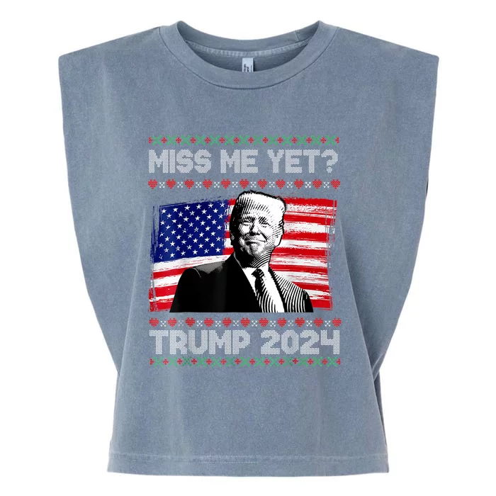 President Donald Trump Miss Me Yet Funny Xmas Gift Garment-Dyed Women's Muscle Tee