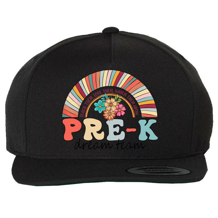 Pre-K Dream Team Rainbow Kinder Pre-K Teacher Back to School Wool Snapback Cap