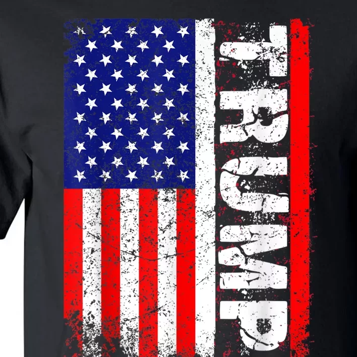 PRESIDENT Donald Trump Vintage USA Flag Tall T-Shirt