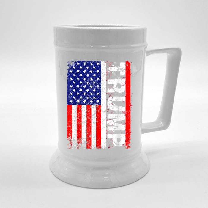 PRESIDENT Donald Trump Vintage USA Flag Front & Back Beer Stein