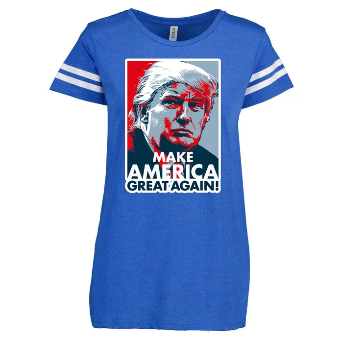 Pro Donald Trump Make America Great Again Poster Design Enza Ladies Jersey Football T-Shirt